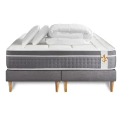 LITIER DELUXE Pack Le Trente double sommiers Gris Outlet