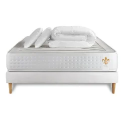 LITIER DELUXE Pack Le Vingt-Quatre sommier Blanc Discount