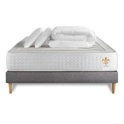 LITIER DELUXE Pack Le Vingt-Quatre sommier Gris