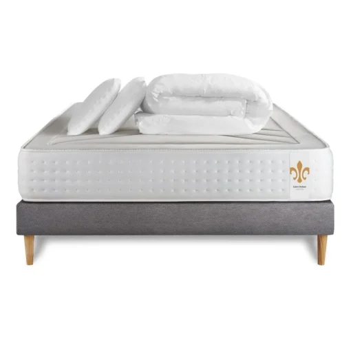 LITIER DELUXE Pack Le Vingt-Quatre sommier Gris