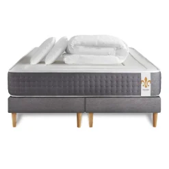 LITIER DELUXE Pack Le Vingt-Six double sommiers Gris Best