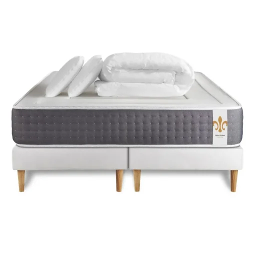 LITIER DELUXE Pack Le Vingt-Six double sommiers Blanc New