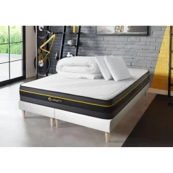 Sleepfit Pack matelas ACTIVE double sommiers blanc Couette et 2 oreillers Best