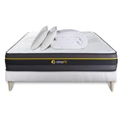 Sleepfit Pack matelas ACTIVE sommier blanc Couette et 2 oreillers New
