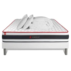 Somness Pack matelas ENERGY sommier blanc Couette et 2 oreillers Outlet