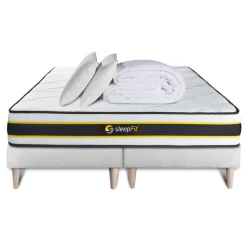 Sleepfit Pack matelas FLEXY double sommiers blanc Couette 2 oreillers New