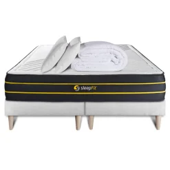 Sleepfit Pack matelas ULTRA double sommiers blanc Couette et 2 oreillers