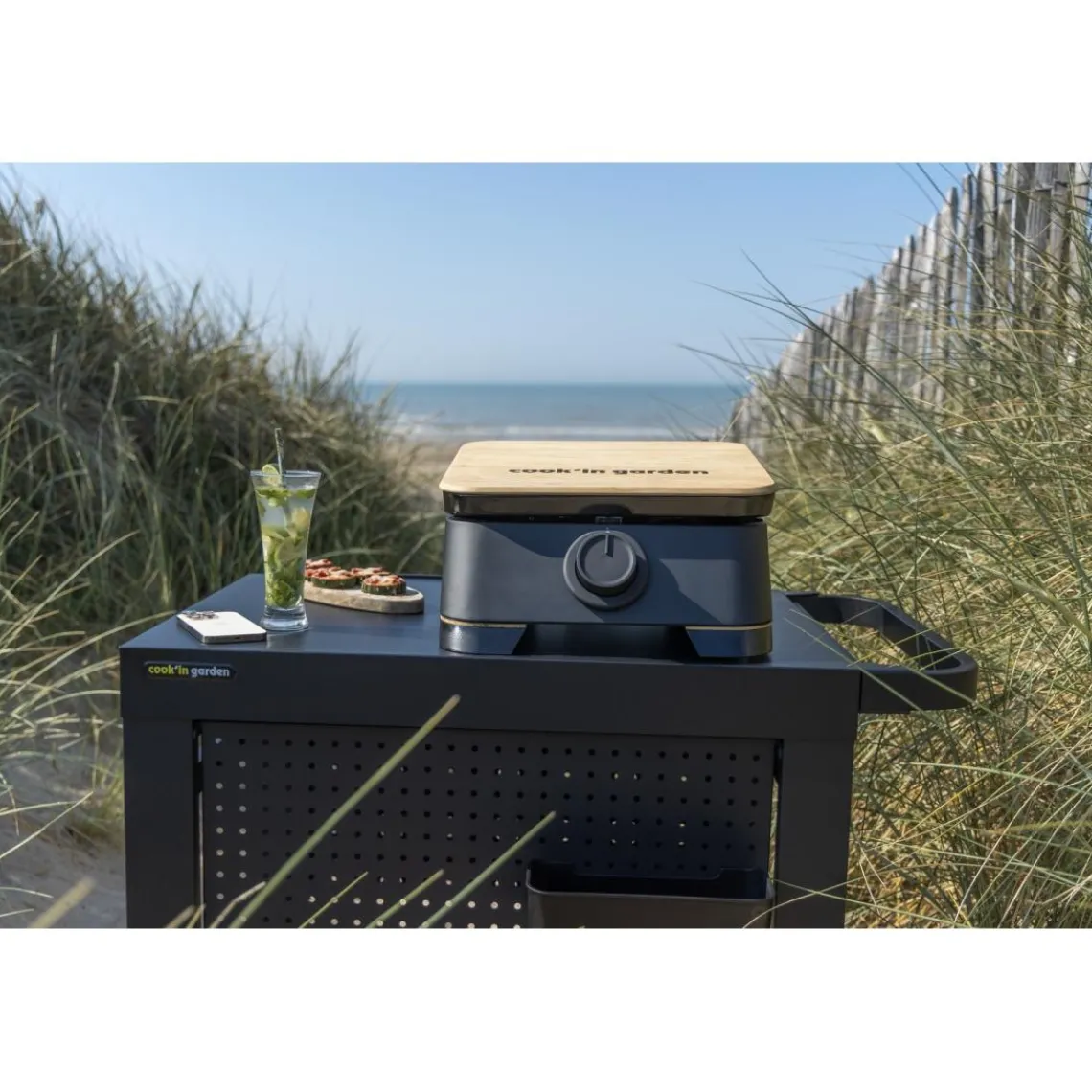 Cook'In Garden Pack Plancha électrique DUNE avec Housse pour barbecue et plancha, Kit pour cuisson plancha Online