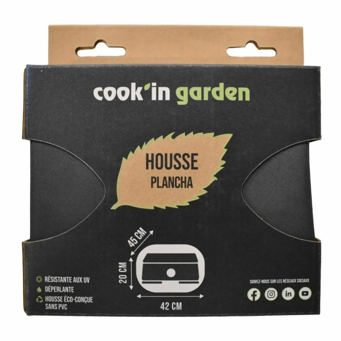 Cook'In Garden Pack Plancha électrique DUNE avec Housse pour barbecue et plancha, Kit pour cuisson plancha Online