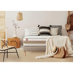 Marmottes & Co Pack prêt a dormir matelas LE TENDRE Ressorts ensaches Memoire de forme sommier kit Beige Sale