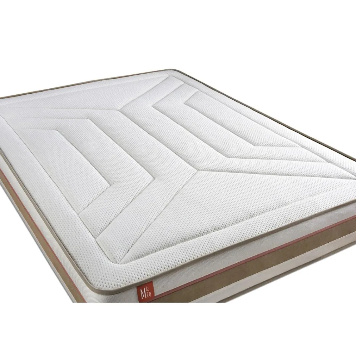 Marmottes & Co Pack prêt a dormir matelas LE TENDRE Ressorts ensaches Memoire de forme double sommiers Blanc New