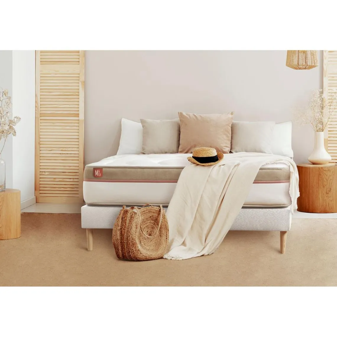 Marmottes & Co Pack prêt a dormir matelas LE COSY Memoire de forme sommier Blanc et 2 oreillers couette Online