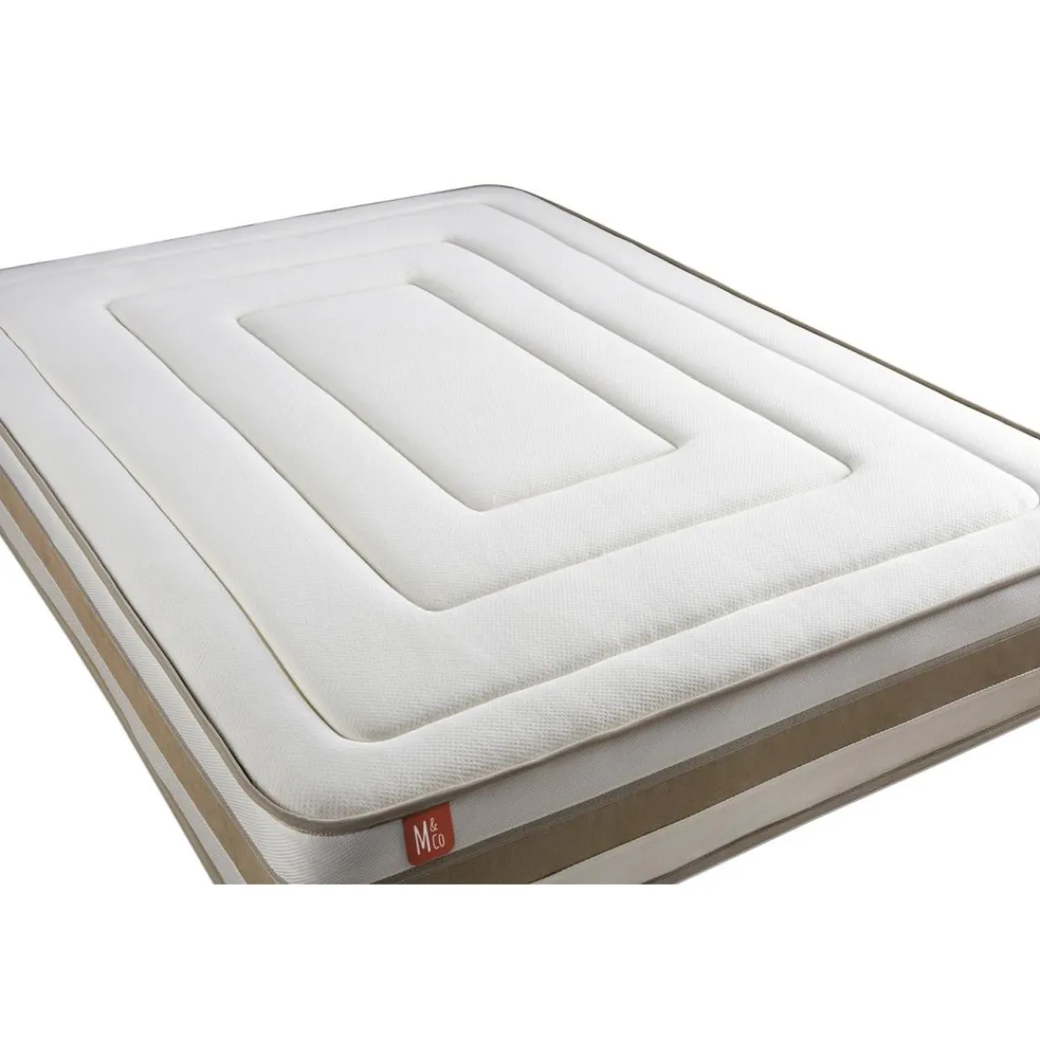 Marmottes & Co Pack prêt a dormir matelas LE RAFFINÉ Ressorts ensaches Memoire de forme BioVisco sommier Blanc New