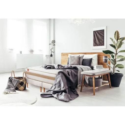 Marmottes & Co Pack prêt a dormir matelas LE RAFFINÉ Ressorts ensaches Memoire de forme BioVisco double sommiers Blanc Online
