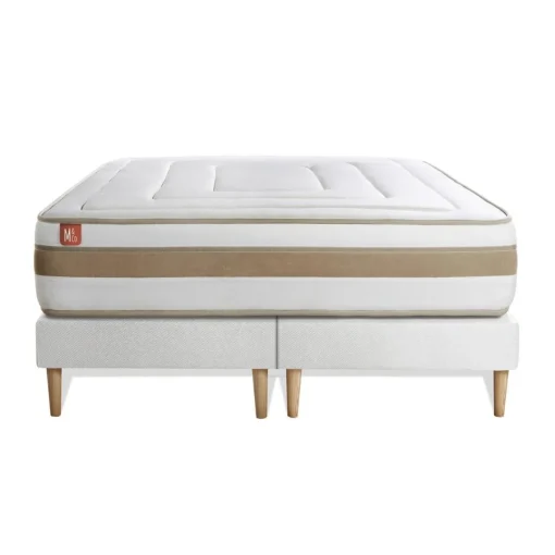 Marmottes & Co Pack prêt a dormir matelas LE RAFFINÉ Ressorts ensaches Memoire de forme BioVisco double sommiers Blanc Online