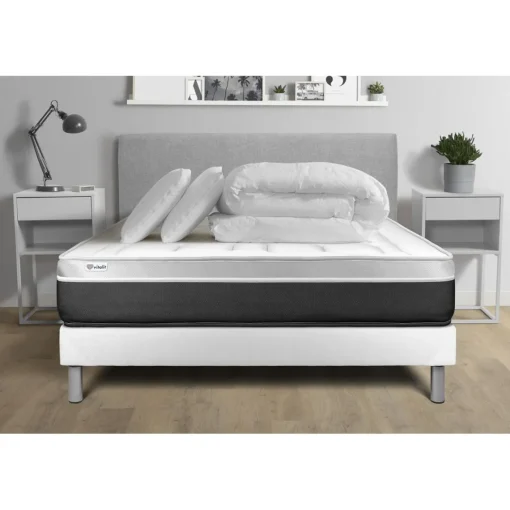 VITALIT Pack prêt a dormir VITAL SOFT sommier Kit blanc Discount
