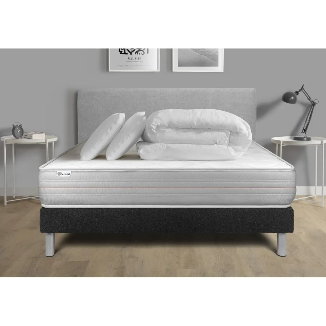 VITALIT Pack prêt a dormir VITALMEMO sommier Kit noir Clearance