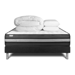 VITALIT Pack prêt a dormir VITALPOWER ZEN sommier Kit noir Sale