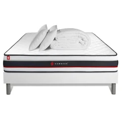 Somness Pack sommier matelas FORM 2 oreillers memoire de forme Couette Percale Online