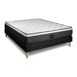 Prestige literie Pack Suite Ressorts ensaches à memoire de forme 5 zones sommier noir Best
