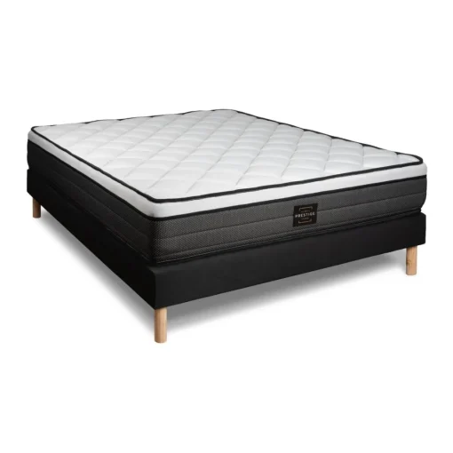Prestige literie Pack Suite Ressorts ensaches à memoire de forme 5 zones sommier noir Best