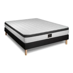 Prestige literie Pack Superieur Memoire de forme 3 zones sommier noir