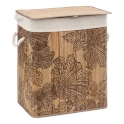 3S. x Home Panier à linge Blackflora en bambou Online