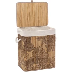 3S. x Home Panier à linge Blackflora en bambou Online