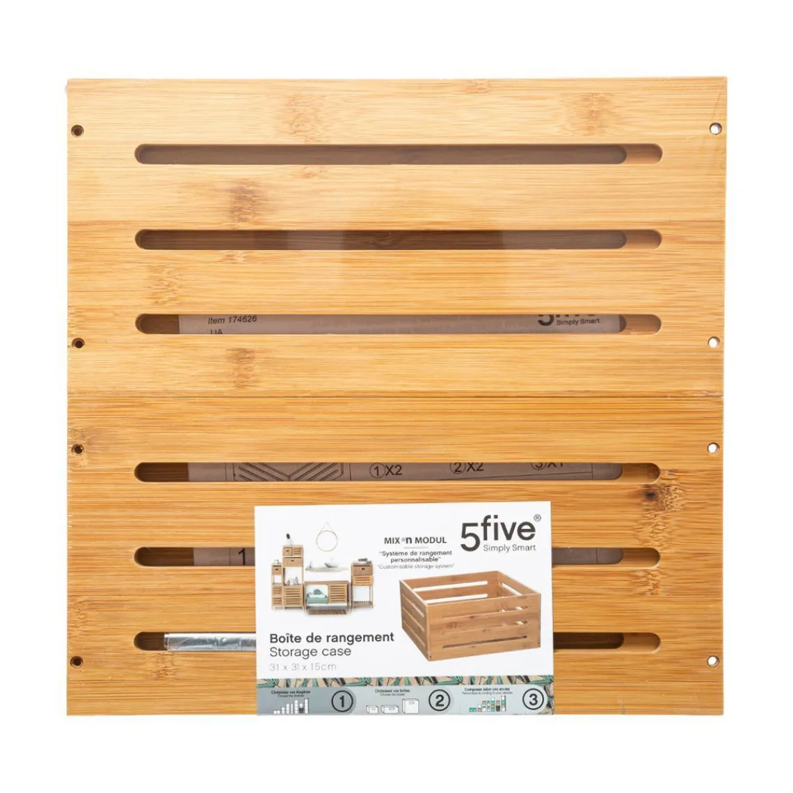 3S. x Home Panier de Rangement 31 x 15 Bambou Plein Discount