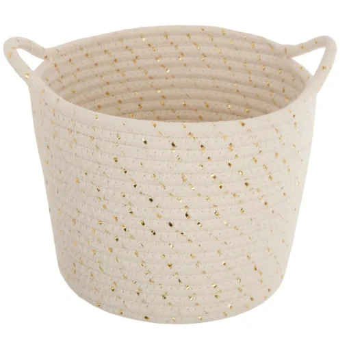 3S. x Home Panier en coton ecru & lurex x3 Clearance