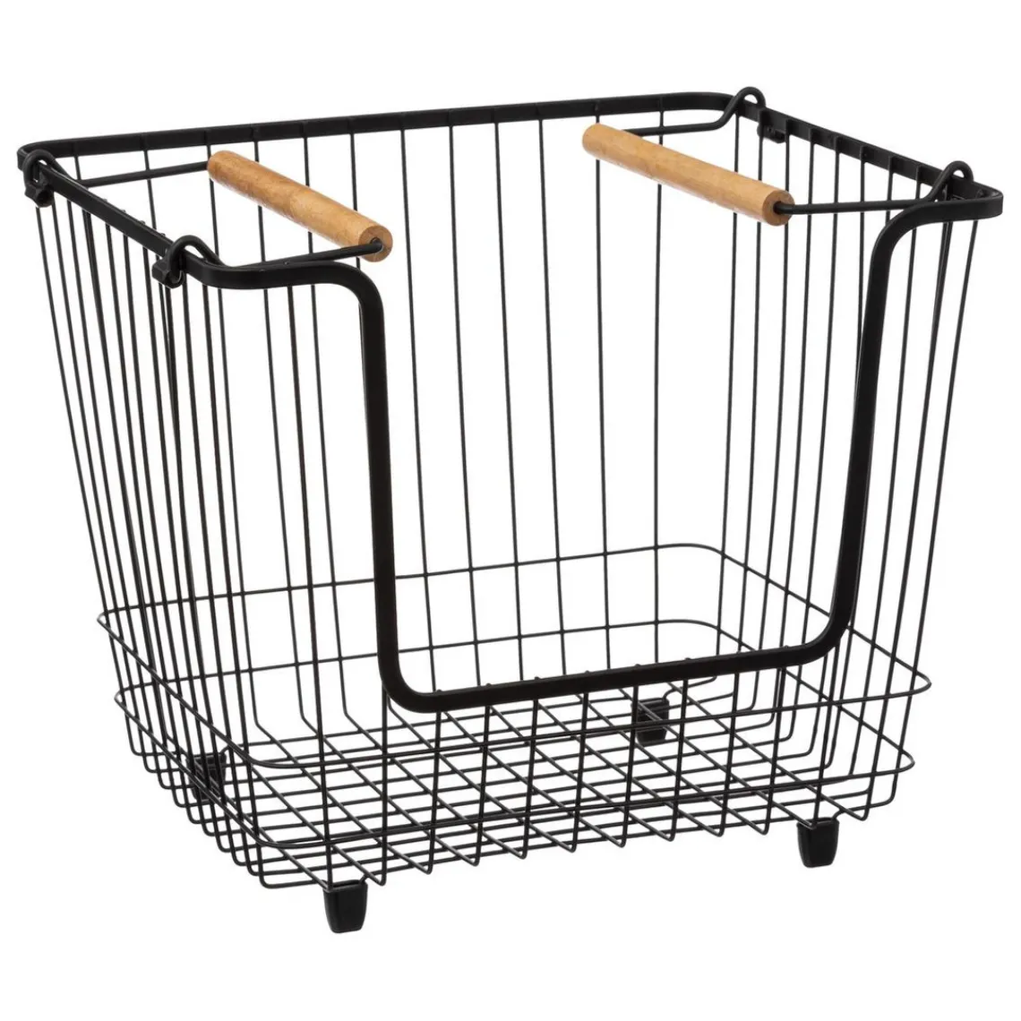 3S. x Home Panier en métal empilable grand format Noir Sale