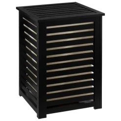 3S. x Home PANIER LINGE 65L BOIS NOIR Discount