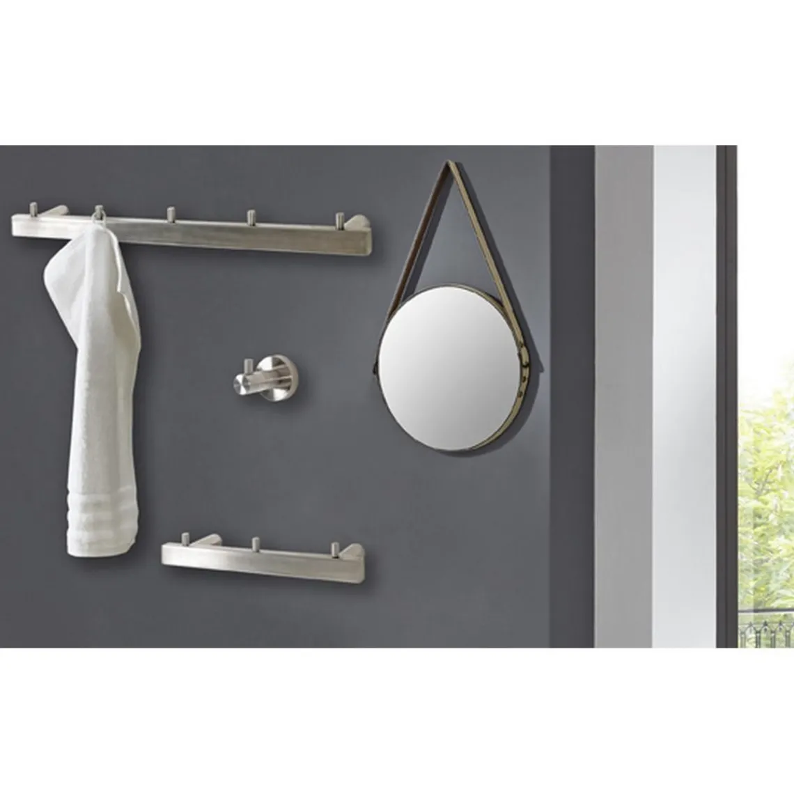 3S. x Home Patère murale avec 3 crochets en Inox Noir Discount