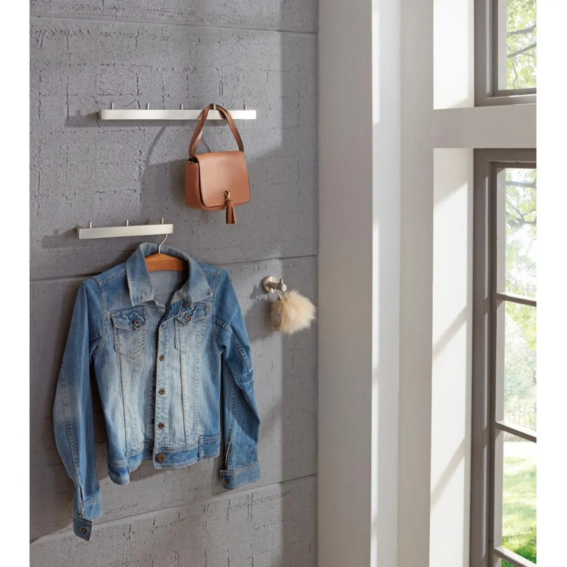 3S. x Home Patère murale avec 3 crochets en Inox Noir Discount