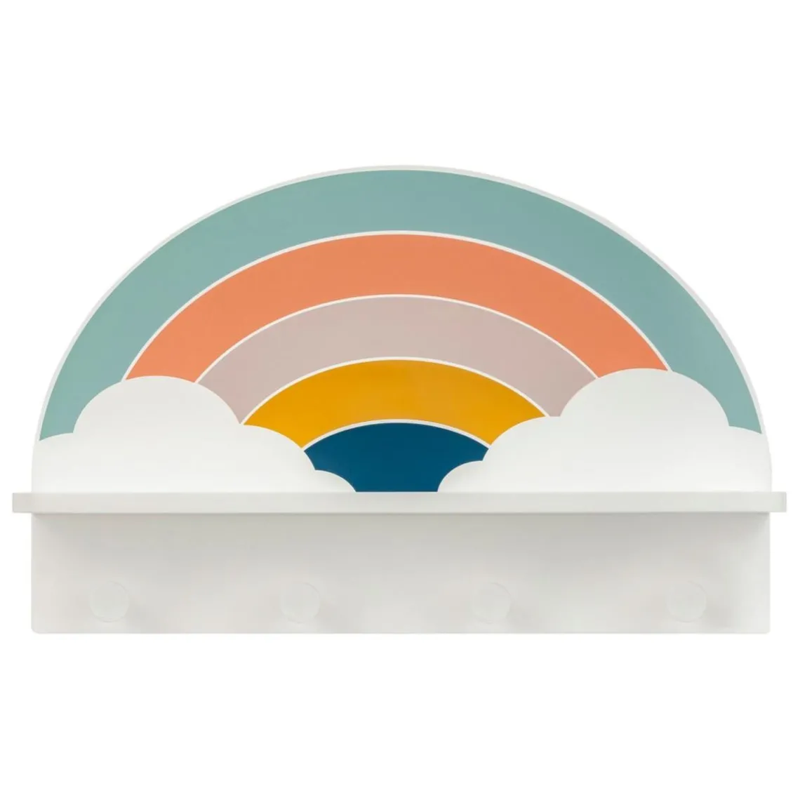 3S. x Home Patère étagère enfant Soel motif arc-en-ciel 4 crochets Outlet