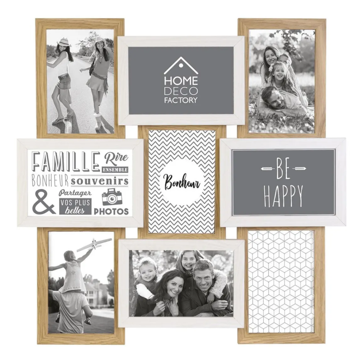 3S. x Home Pele-Mele 9 Vues Bois Et Blanc New