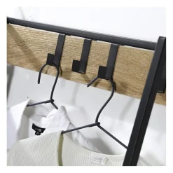 Calicosy Penderie 5 Étagères avec coffre à chaussures et patères en Bois Beige