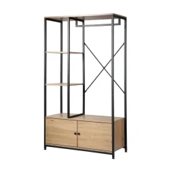 Calicosy Penderie avec étagères et rangements 2 portes en bois Beige Outlet