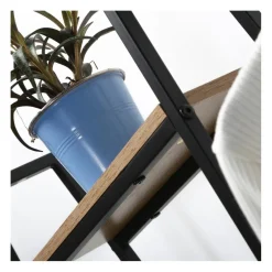 Calicosy Penderie Industrielle 1 Tablette Basse et 4 Étagères en bois Beige New