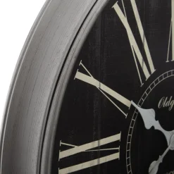 3S. x Home Pendule en Plastique à Moulures noir Clearance