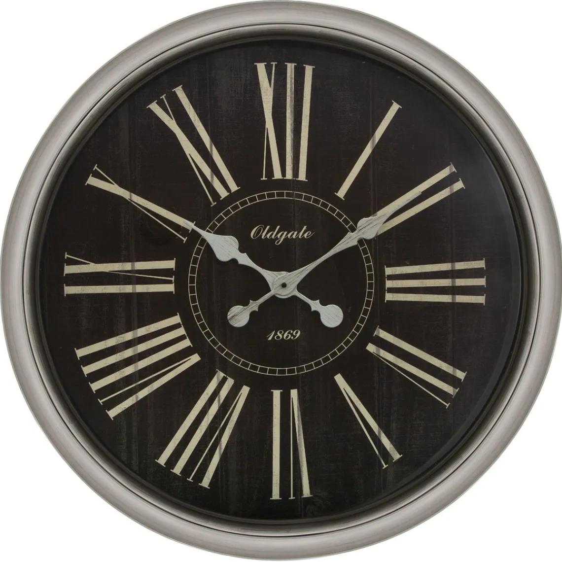 3S. x Home Pendule en Plastique à Moulures noir Clearance