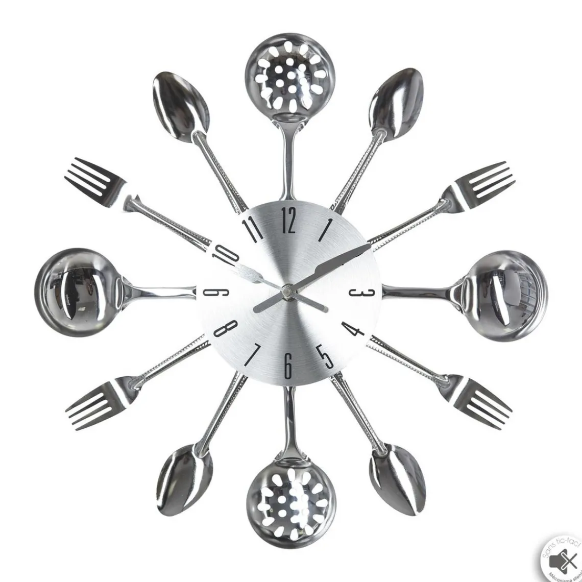 3S. x Home Pendule métal ustensiles D38