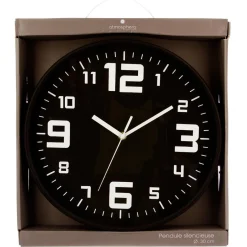 3S. x Home Pendule plastique silence noir D30 Outlet