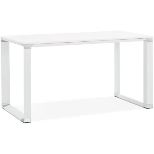 ALTEREGO Petit bureau droit design 'XLINE' en bois blanc Discount