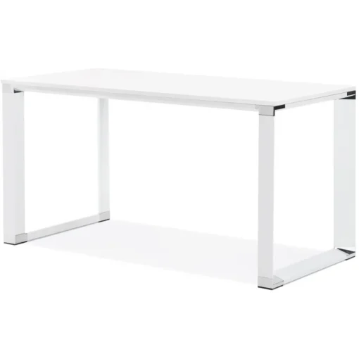 ALTEREGO Petit bureau droit design 'XLINE' en bois blanc Discount