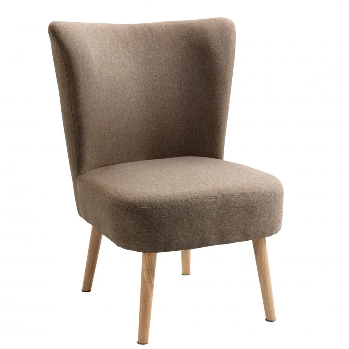 3S. x Home Petit fauteuil en bois massif et en tissu de Style Scandinave Marron Discount