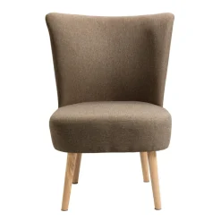 3S. x Home Petit fauteuil en bois massif et en tissu de Style Scandinave Marron Discount