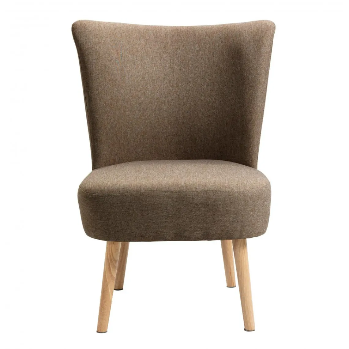 3S. x Home Petit fauteuil en bois massif et en tissu de Style Scandinave Marron Discount