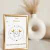 Tom & Mila Petite carte Astro avec enveloppe, blister et cadre doré Cancer New