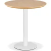 ALTEREGO Petite table à diner 'BASTILLE' ronde en bois finition naturelle et fonte blanche Discount